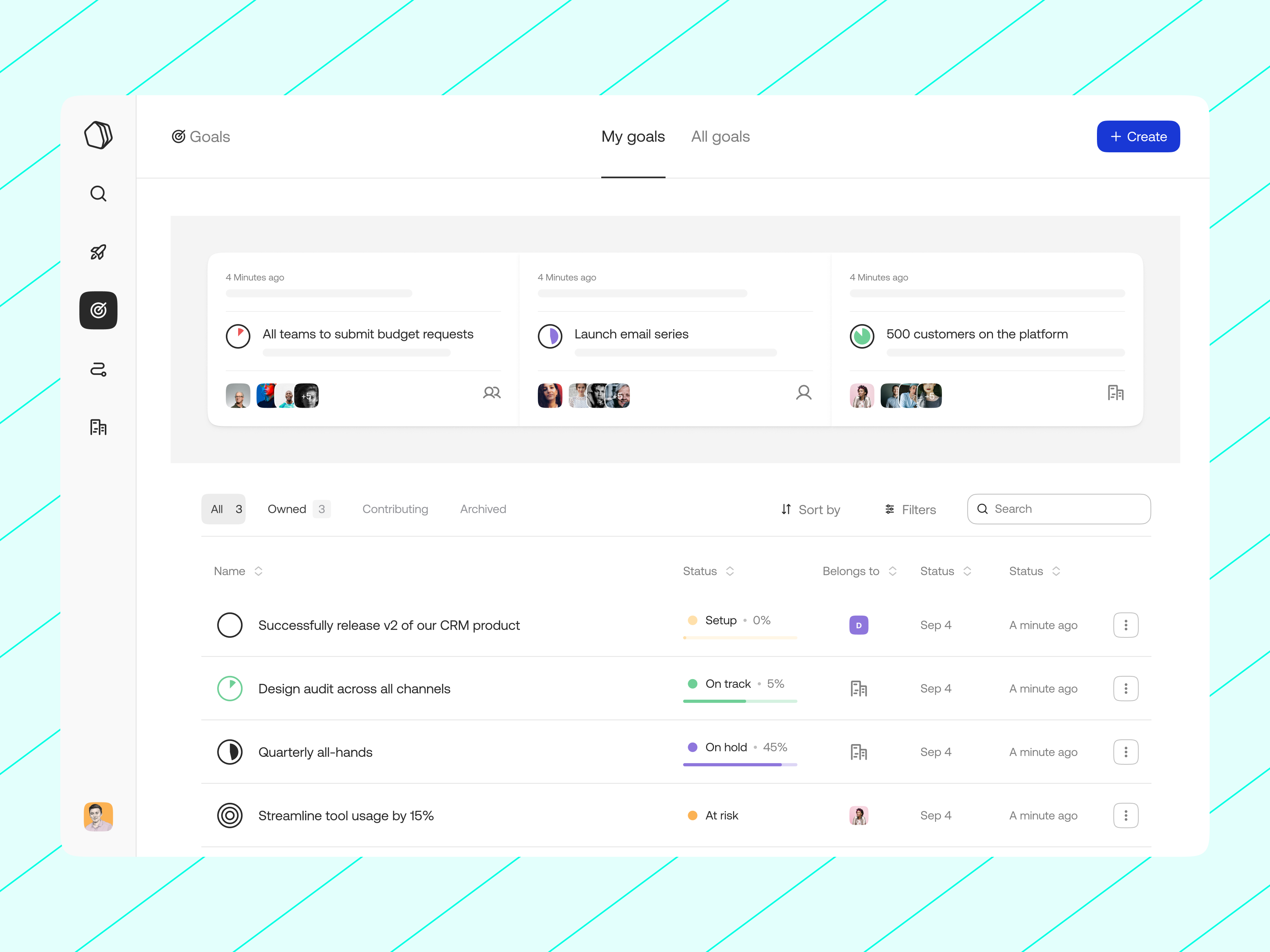 Goals dashboard